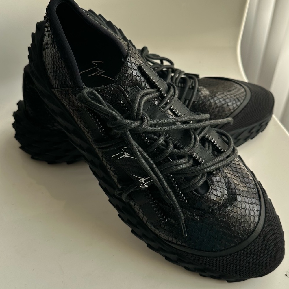 Giuseppe Zanotti Black Textured Sneakers